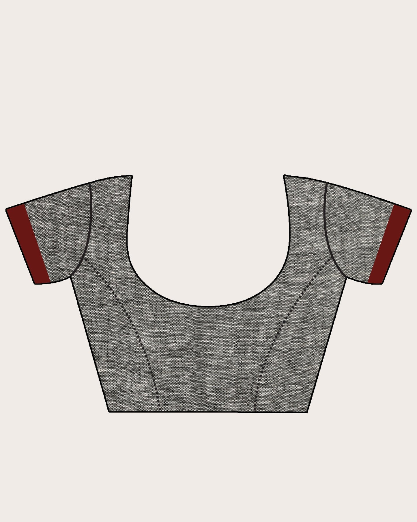Women's Design Zari Border Grey Handloom Traditional Linen Saree