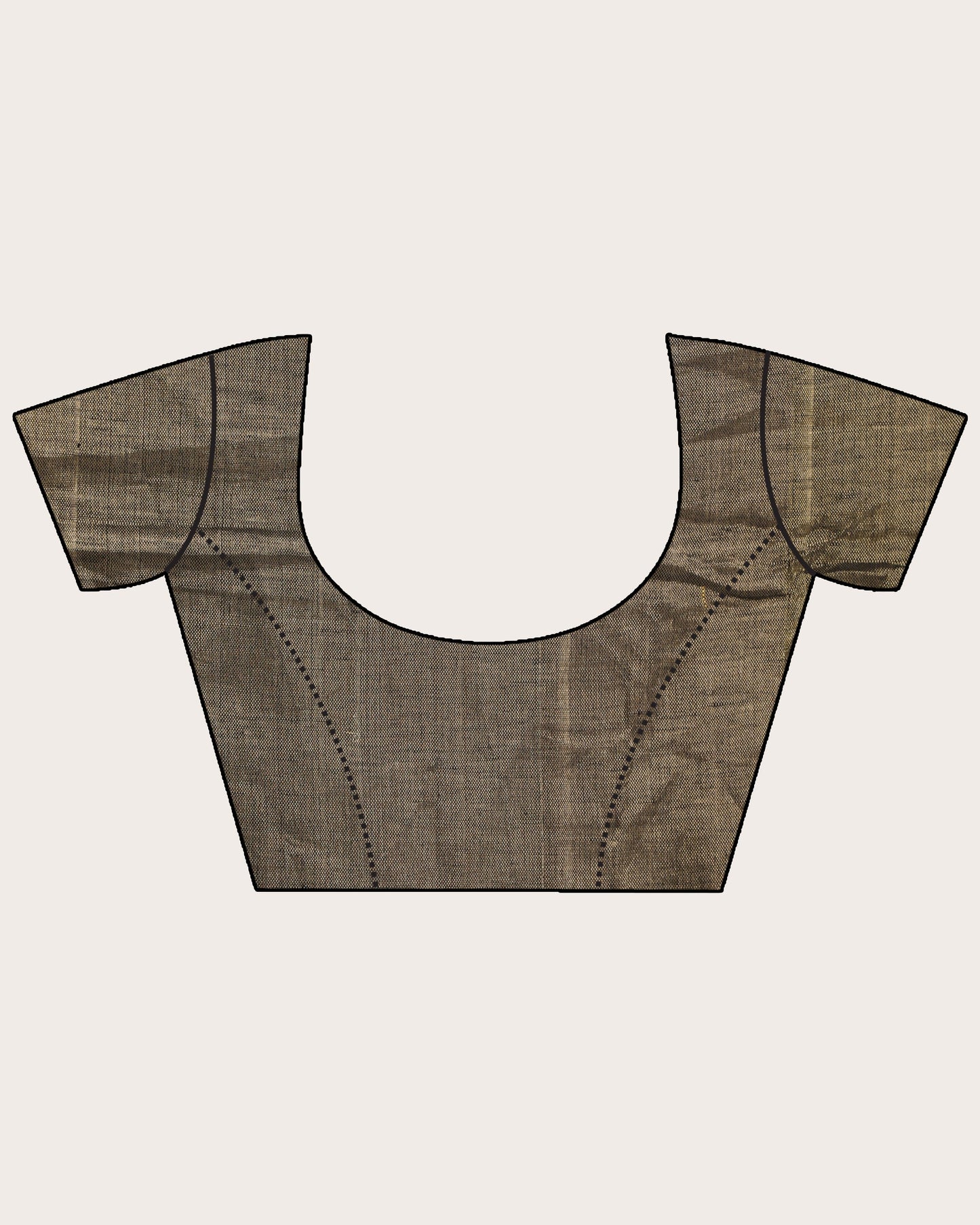 Women's Golden Silver Check Traditional Handloom Tissue Linen Saree