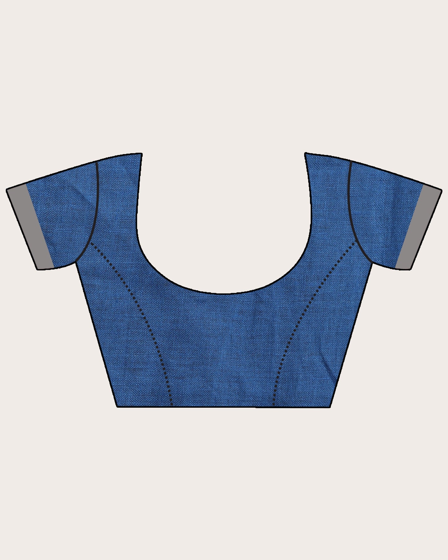 Women's Royel Blue Check Traditional Handloom Linen Saree