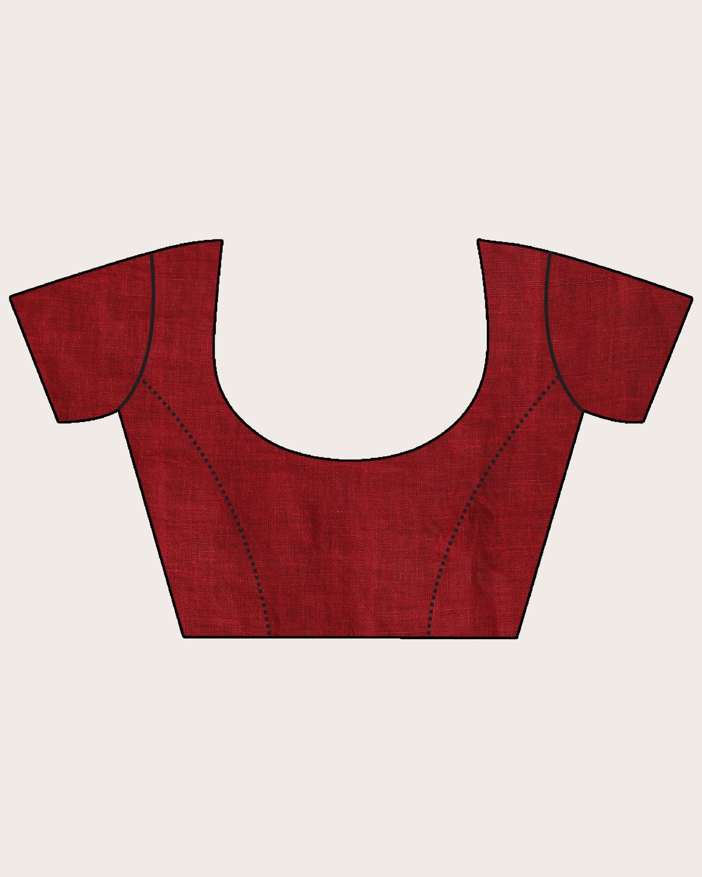 Women's Maroon Black Silver Traditional Handloom Check Linen Saree