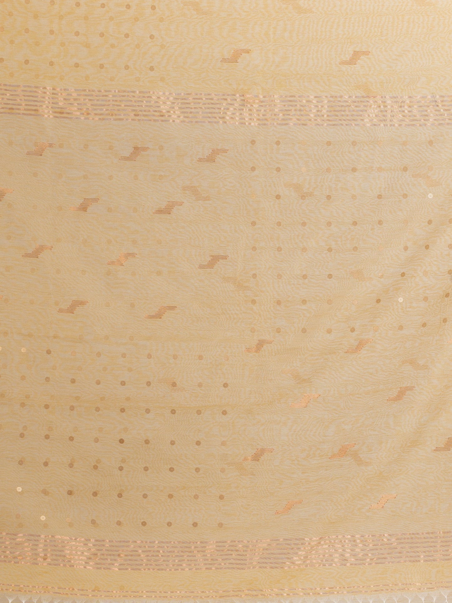 Women's Natural Tussar Colour Silk Cotton Pocket Chumki Jamdani handloom saree