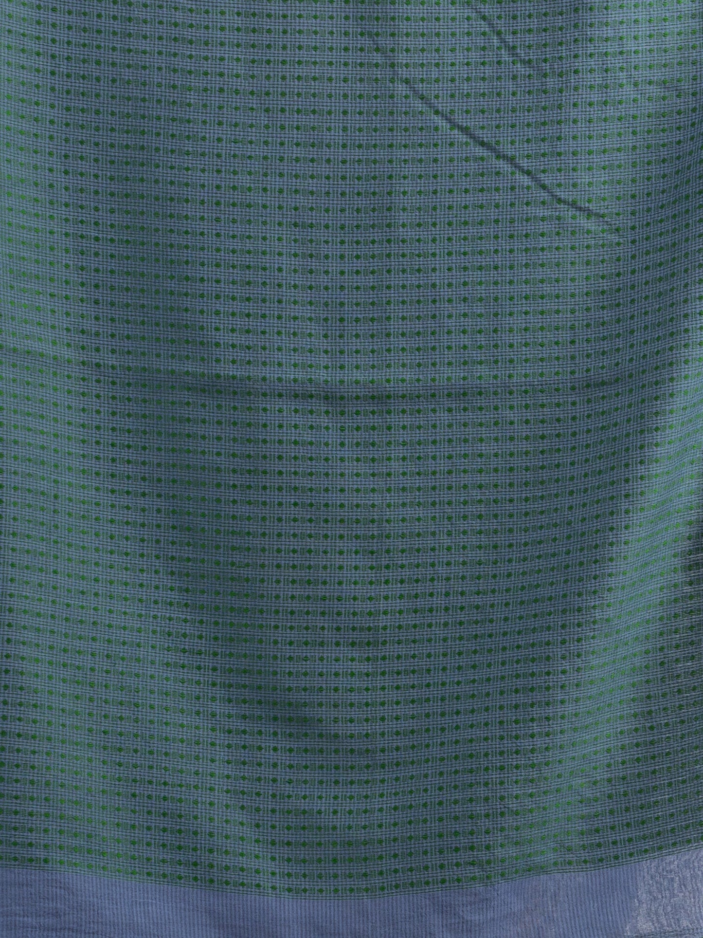 Women's Blue slate grey resham cotton kota check all over Buti jacquqrd Pallu handwoven saree
