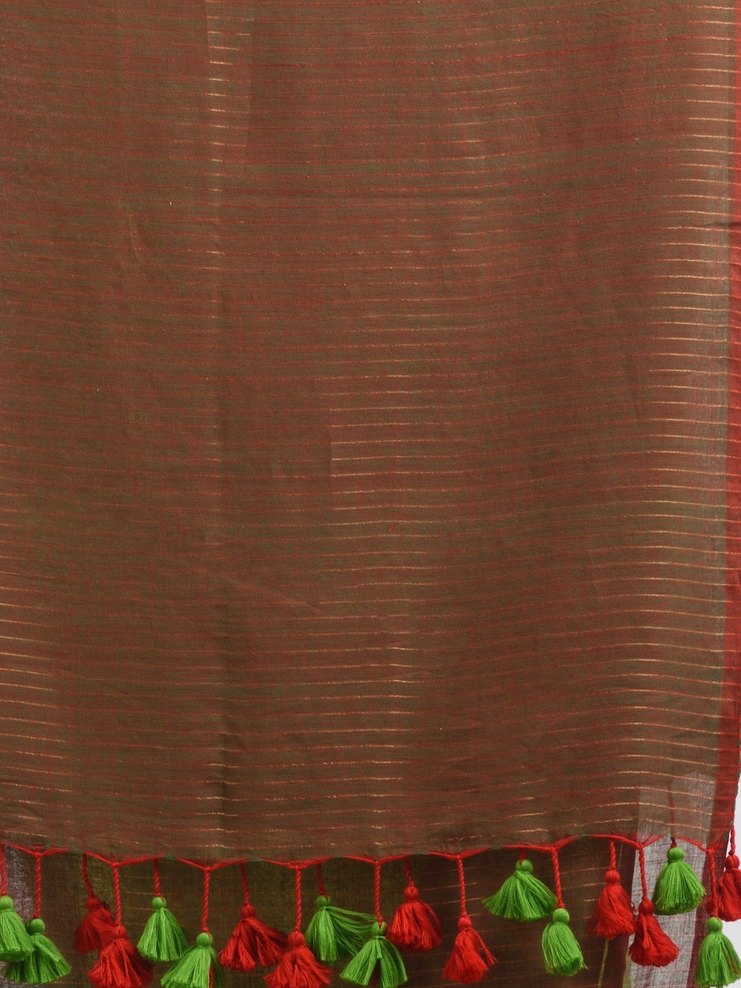 Women's Lime Green Handloom Molmol zari Cotton Saree