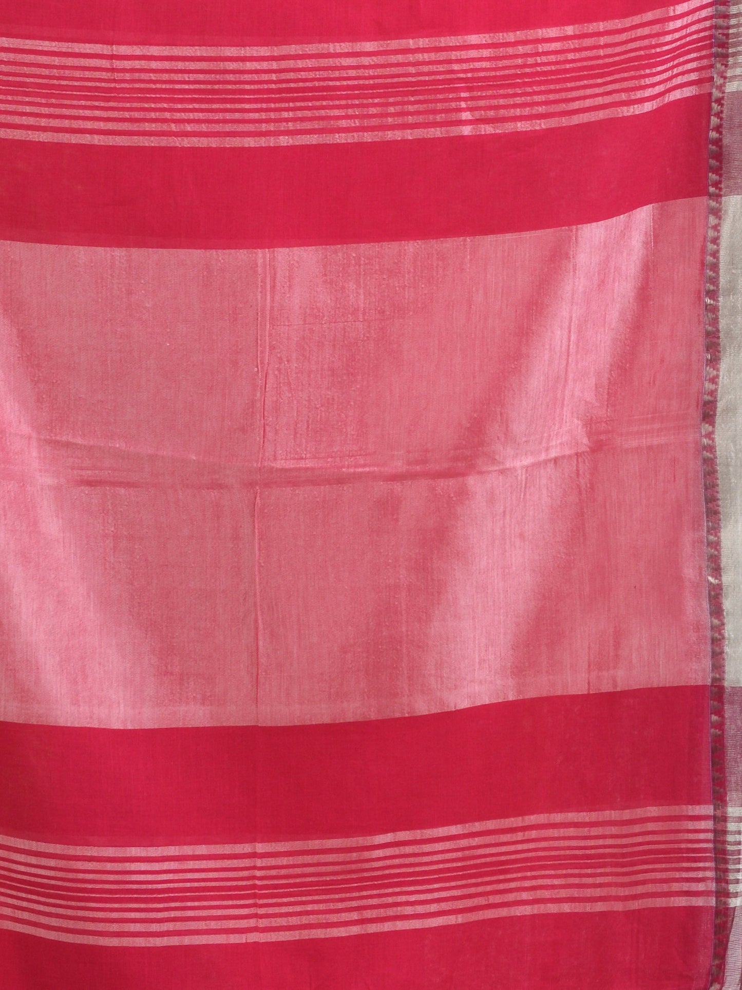 Women's Deep pink Cotton with zari pallu and zari border handloom Saree
