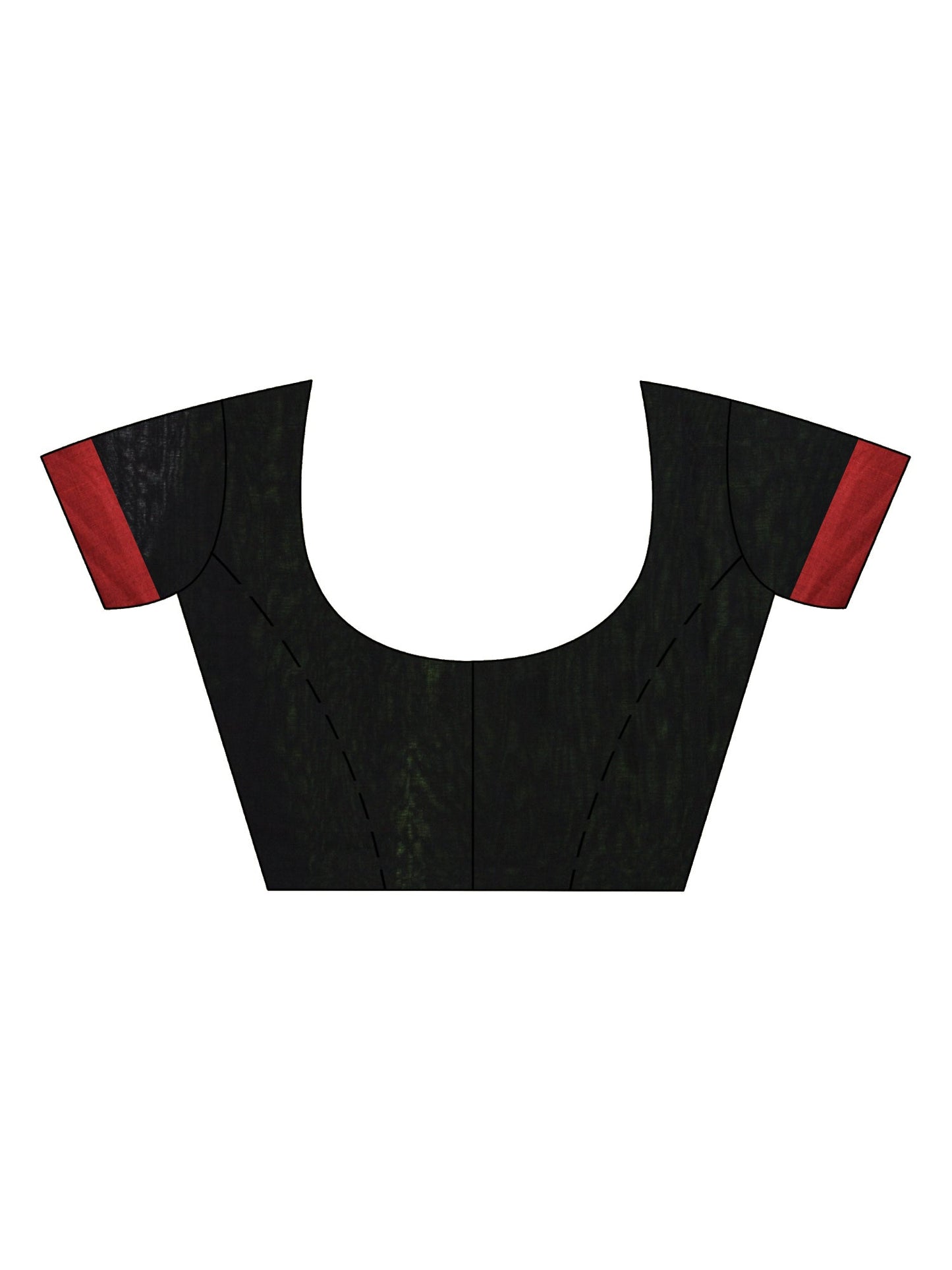 Women's Bkack cotton with red border handwoven jamdani saree