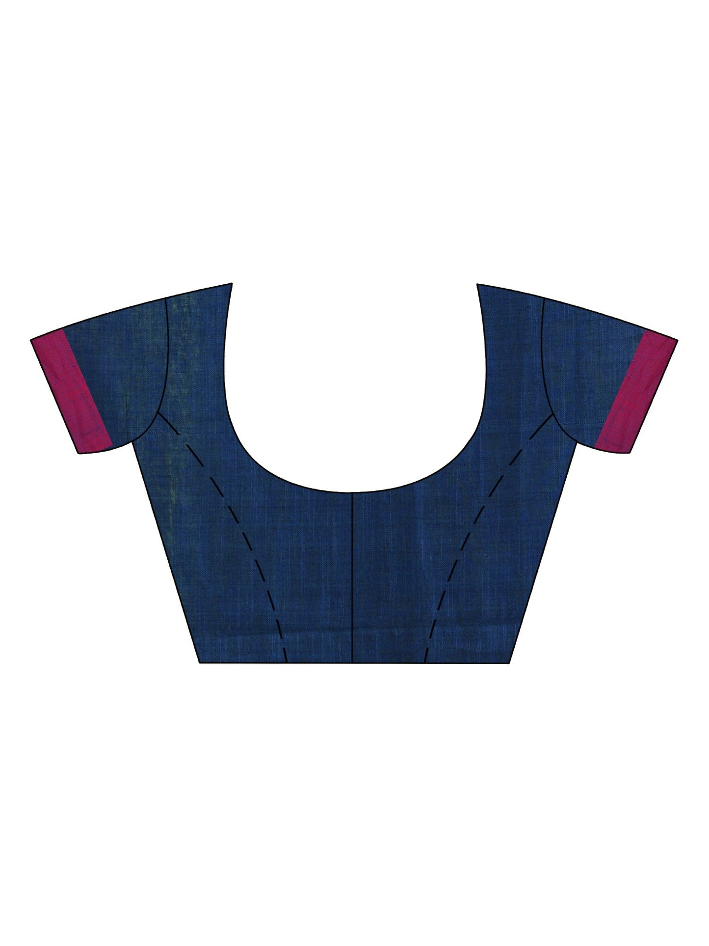 Women's Dusky blue cotton temple broder handwoven jamdani saree