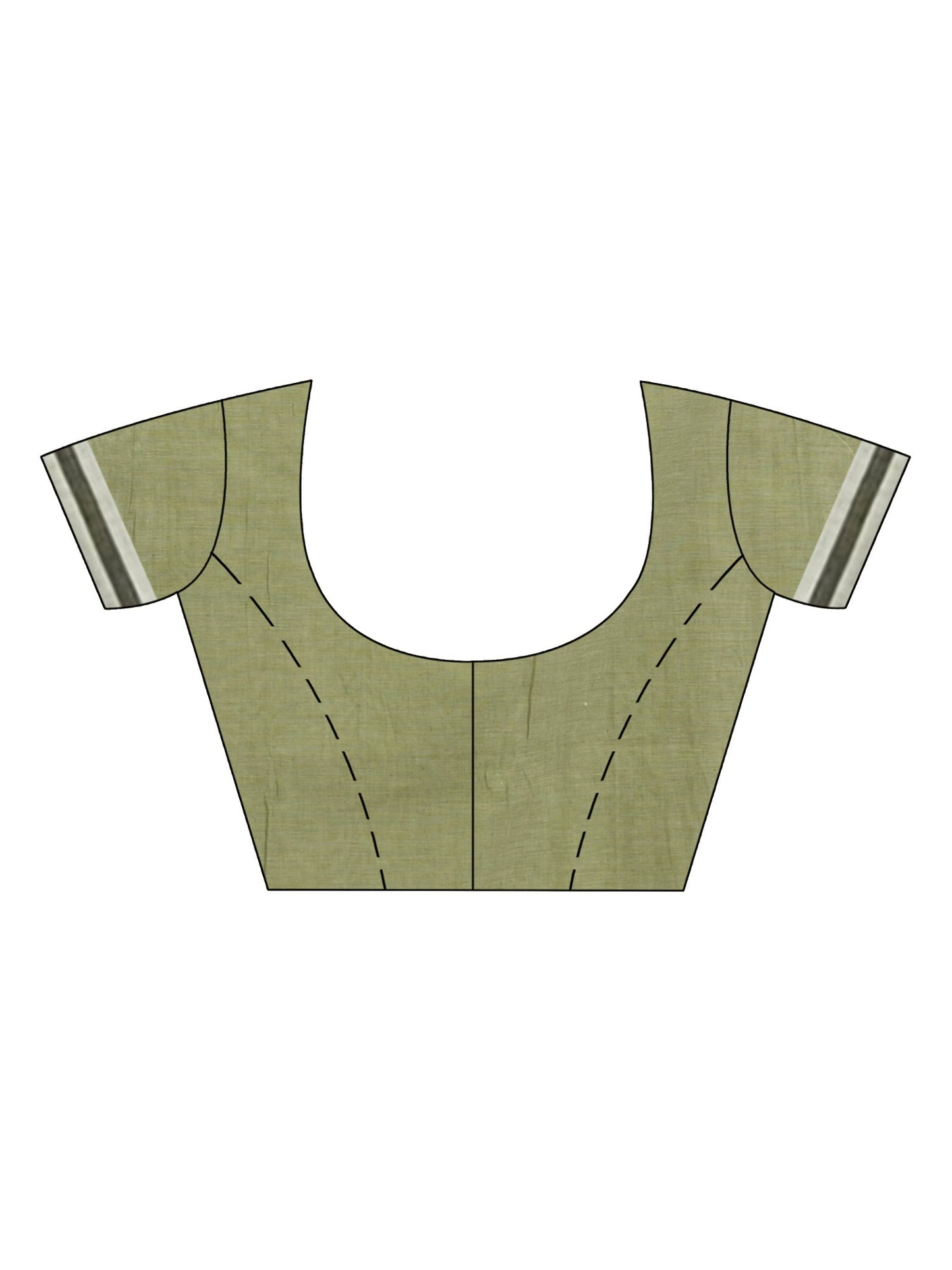 Women's Sage green cotton handloom with pallu stipe jamdani saree