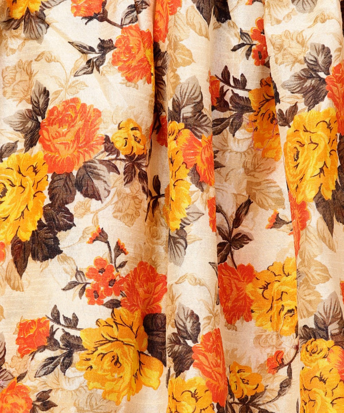 Women's Solid Short- Round Neck With A Slit 3/4Th Sleeved Kurta With Floral Printed Skirt Set