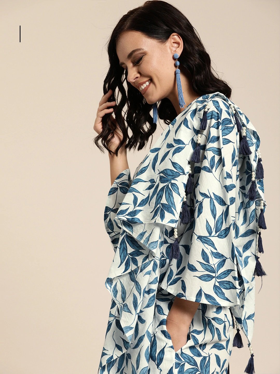 Women's White Printed Palazzo Saree With Blouse