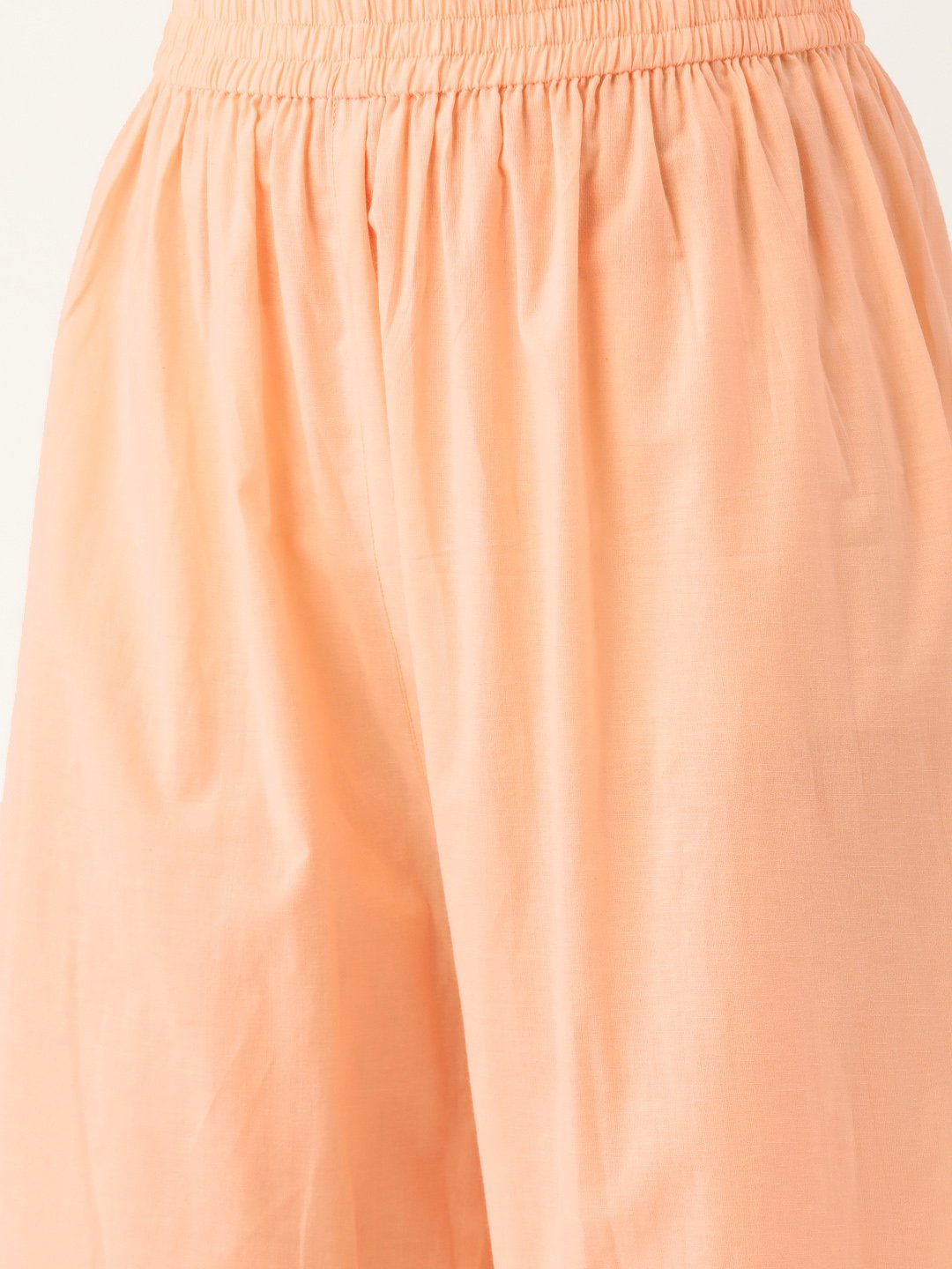 Women's Peach-Coloured & Red Printed Kurta With Palazzos