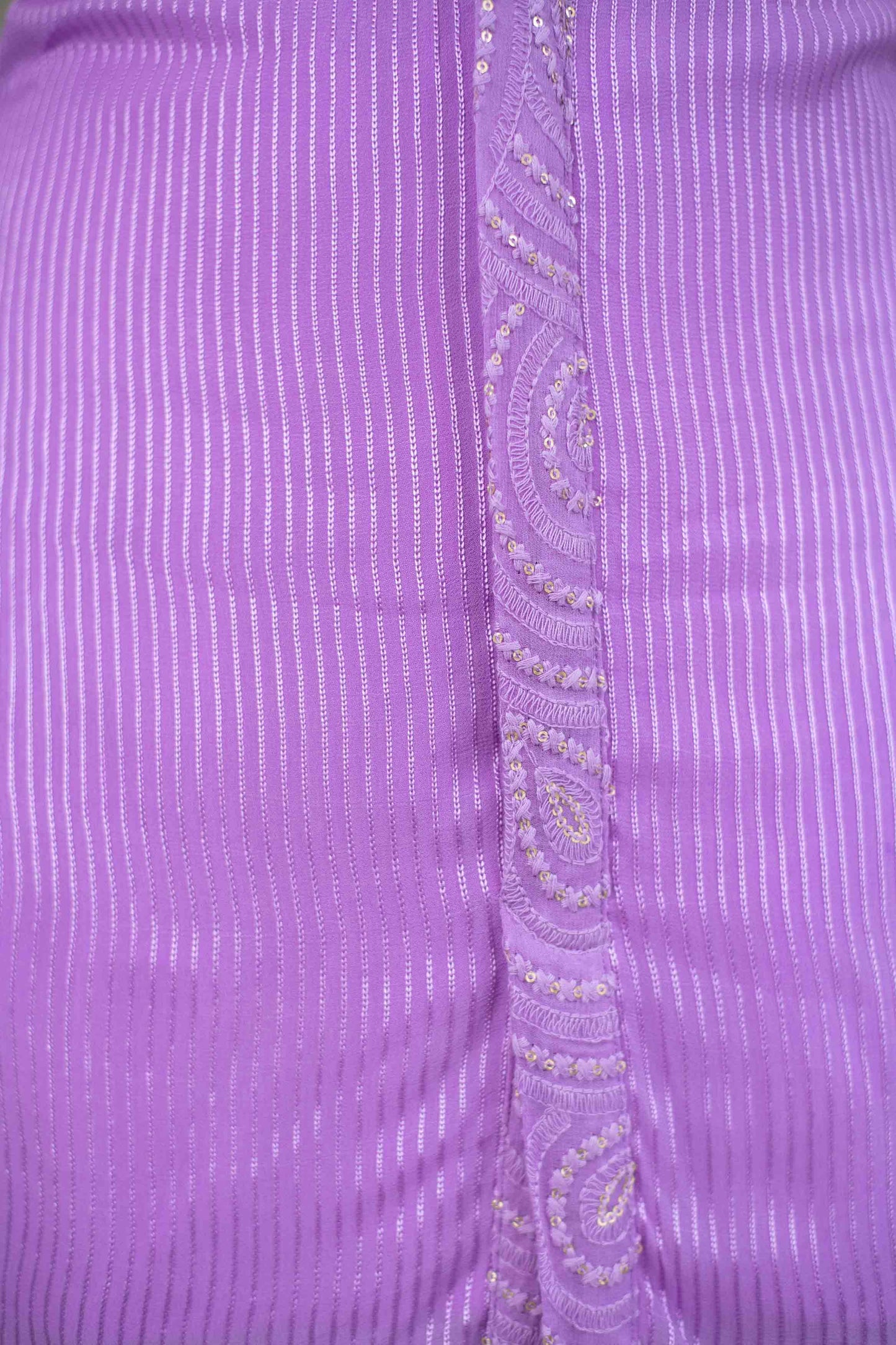 Women's Lavender Georgette Thread Work Kurta With Patiala (2pc)