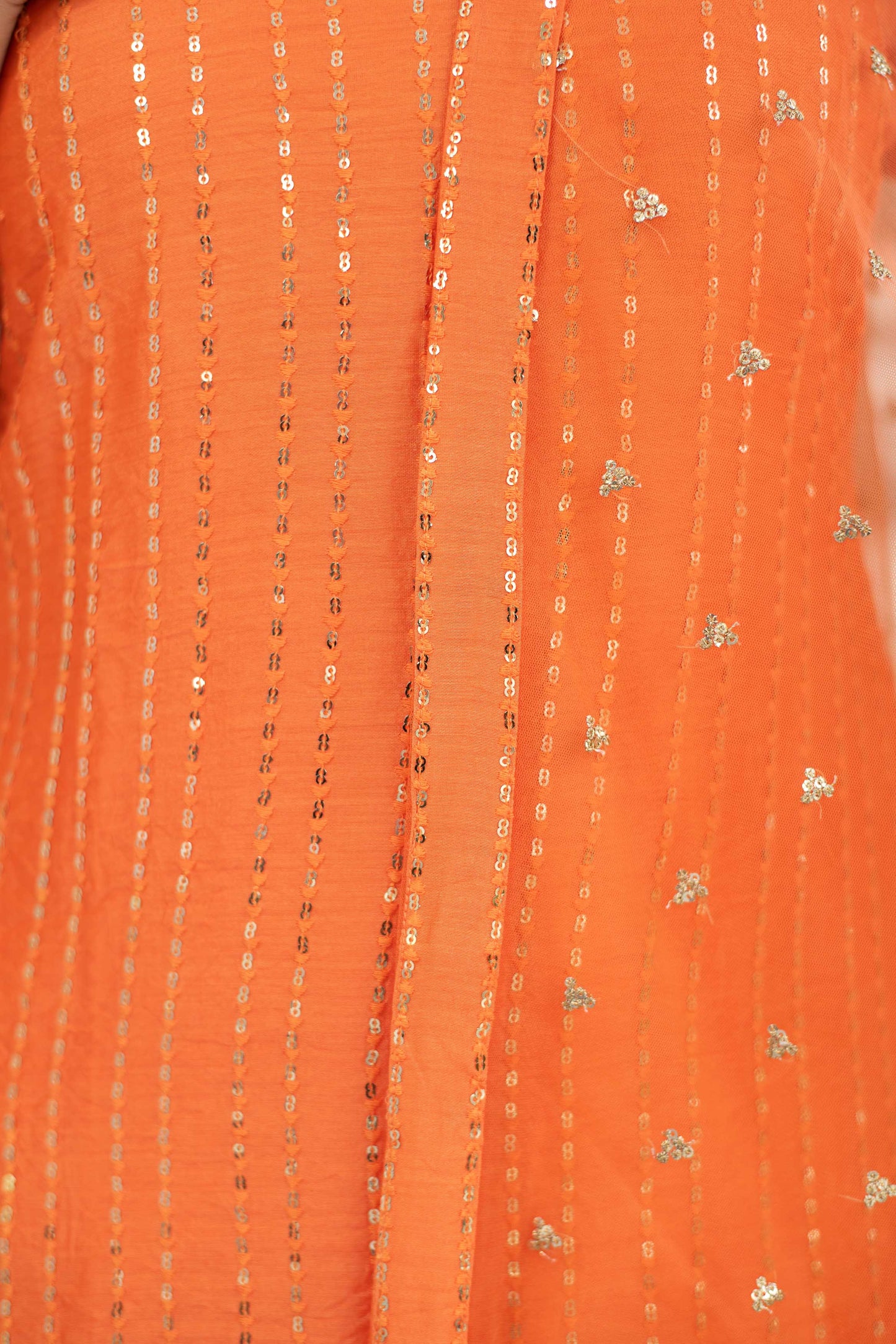 Women's Orange Chanderi Patialla