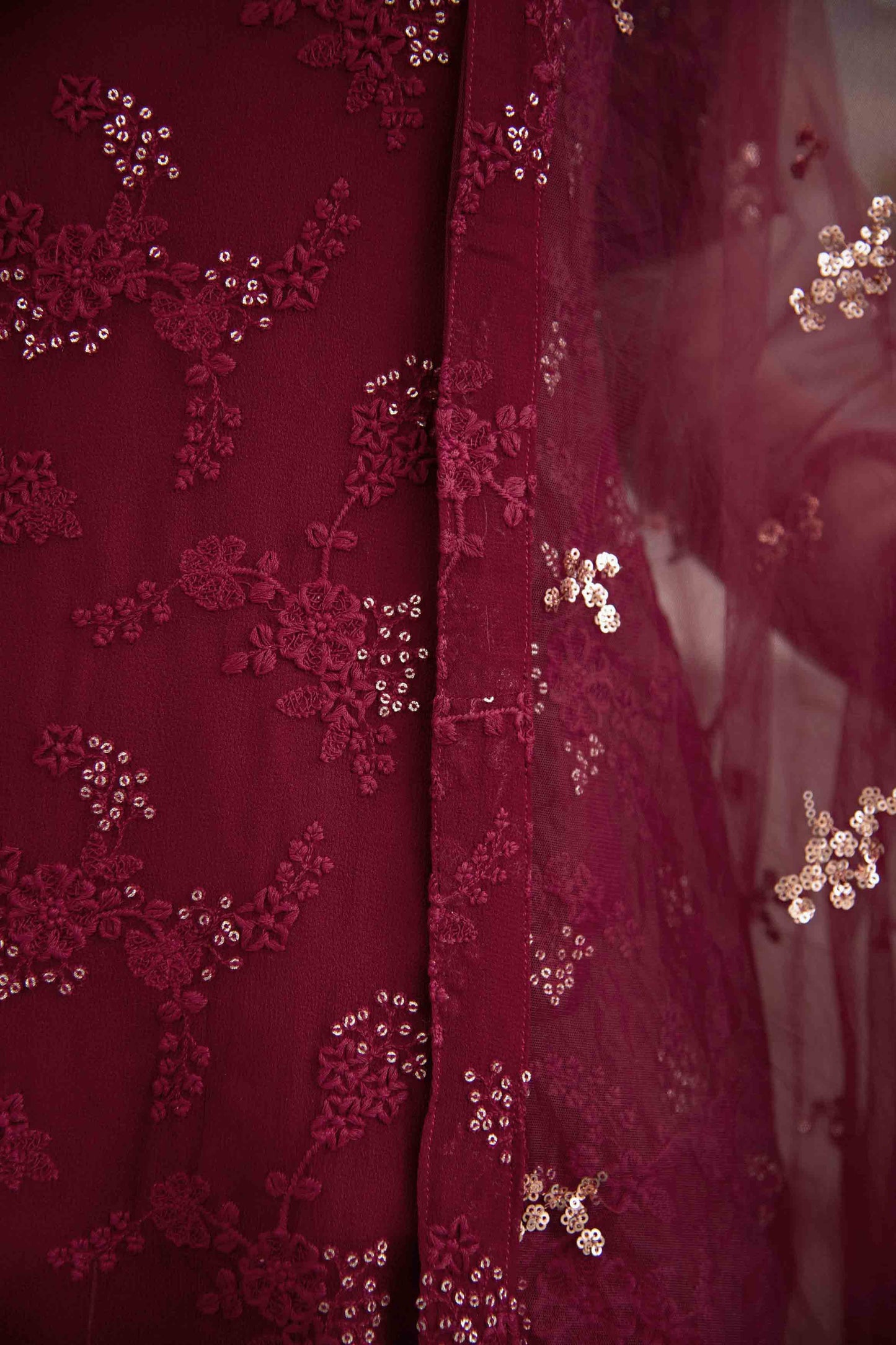 Women's Maroon Thread Work Kurta Dhoti Set