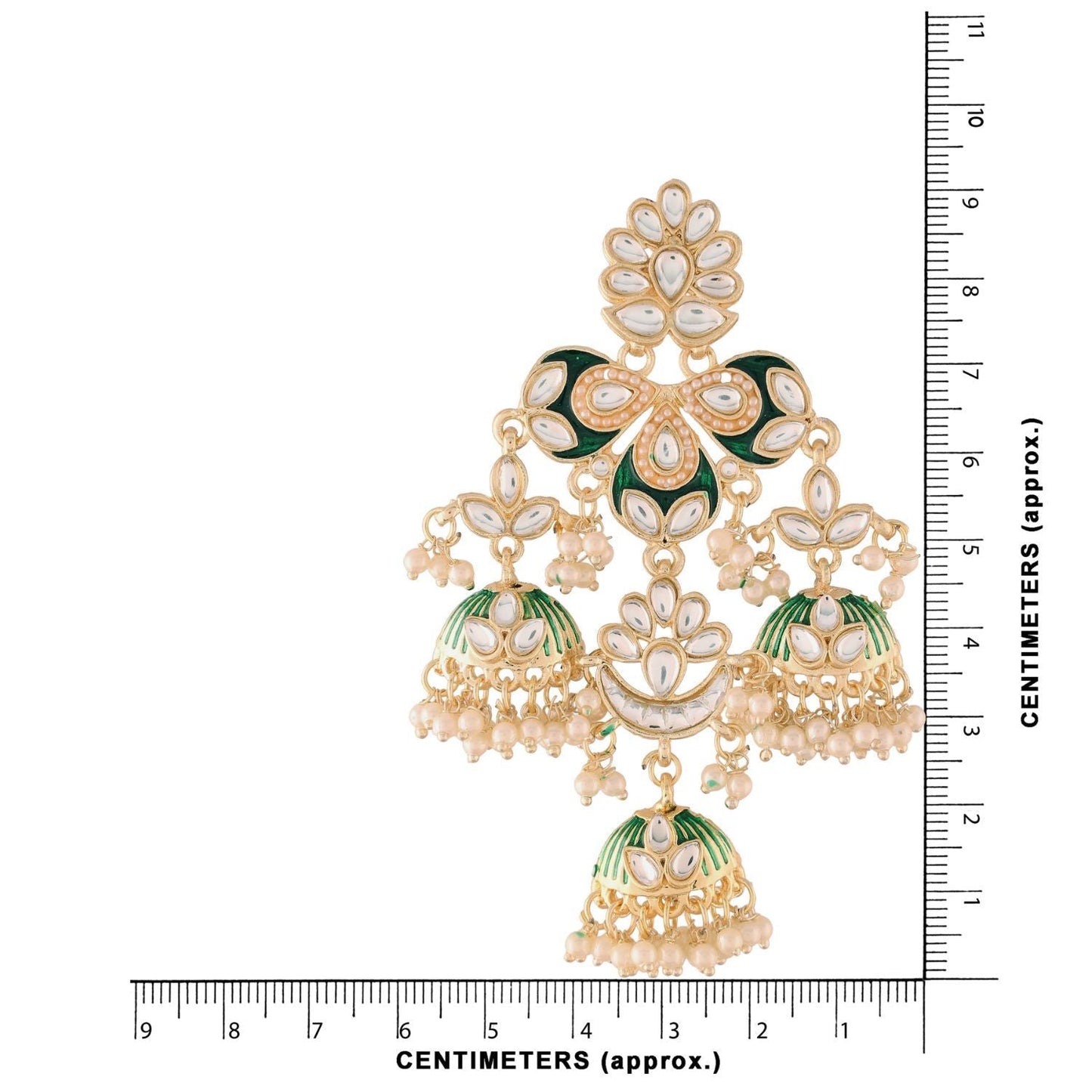 Women's Kundan Pearl Studded Jhumki EarringsÂ