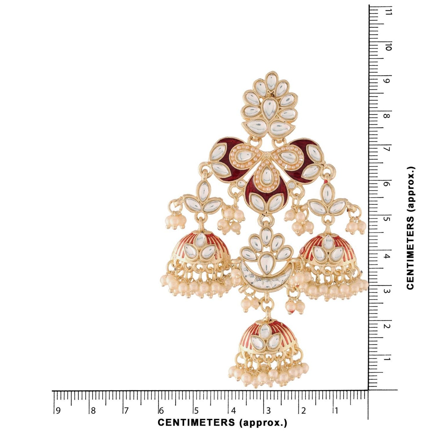 Women's Kundan Pearl Studded Jhumki EarringsÂ