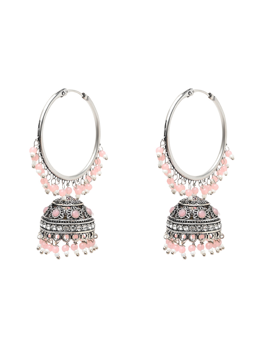Women's Silver Plated Traditional Handcrafted Pearl Jhumki Earrings (E3060Zpi)