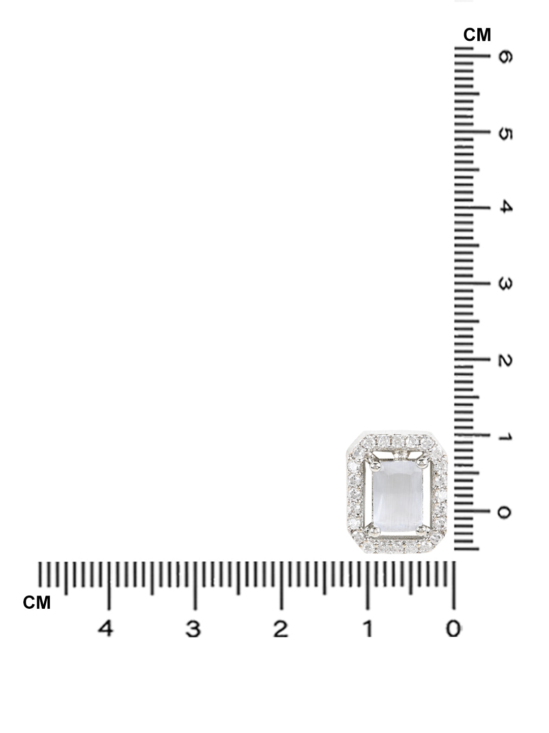 Women's Valentine'S Special 18K Silver Plated Grey Cz & American Diamond Beautiful Studs Earrings (E3066Zgr)