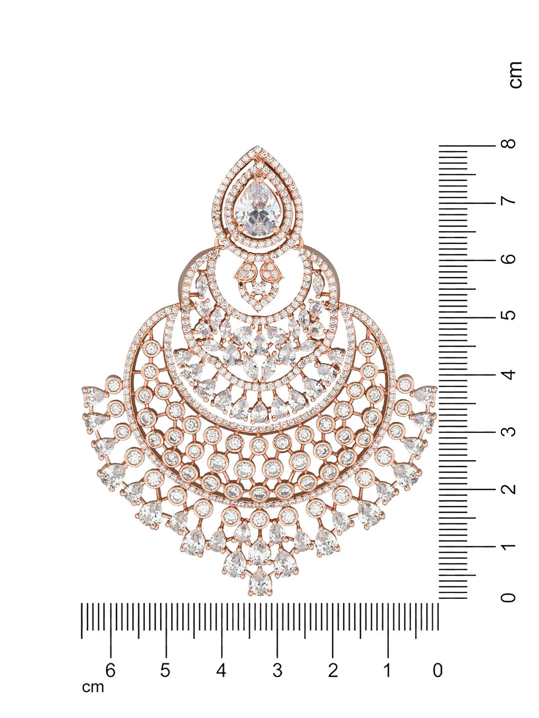 Women's Rosegold Plated Glittering Crystal Ad Stone Studs Earrings (E3071Zg)