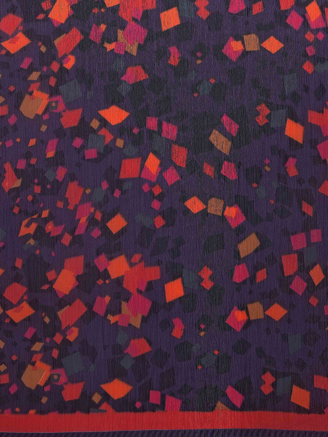 Women's Purple Chiffon Printed Saree