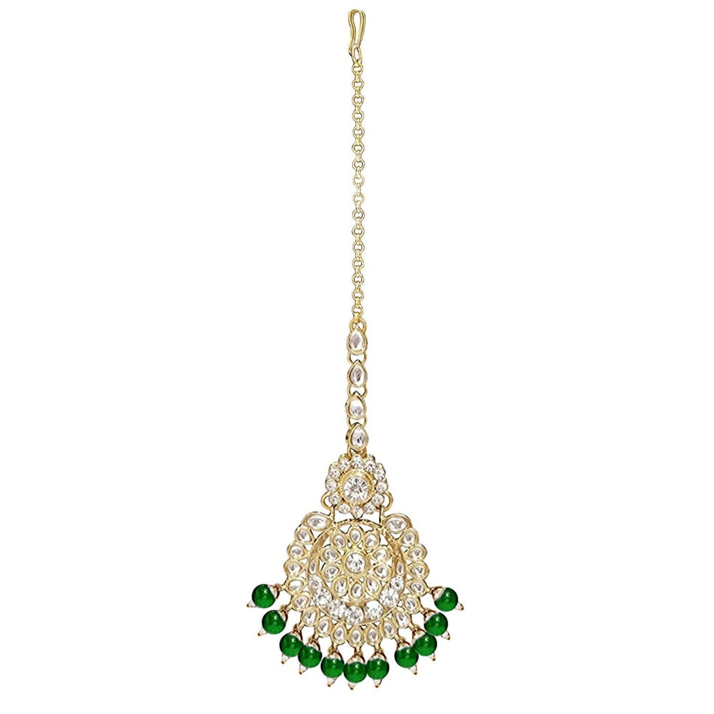 Women's Traditional Gold Plated Kundan Pearl Bridal Necklace Set for Women