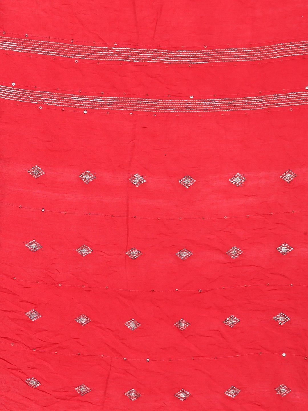Women's Red Cotton Silk Printed Casual Dupatta