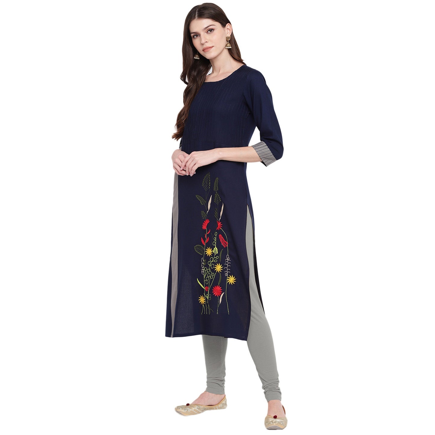 Women's Blue & Grey Kurta By Vbuyz- (