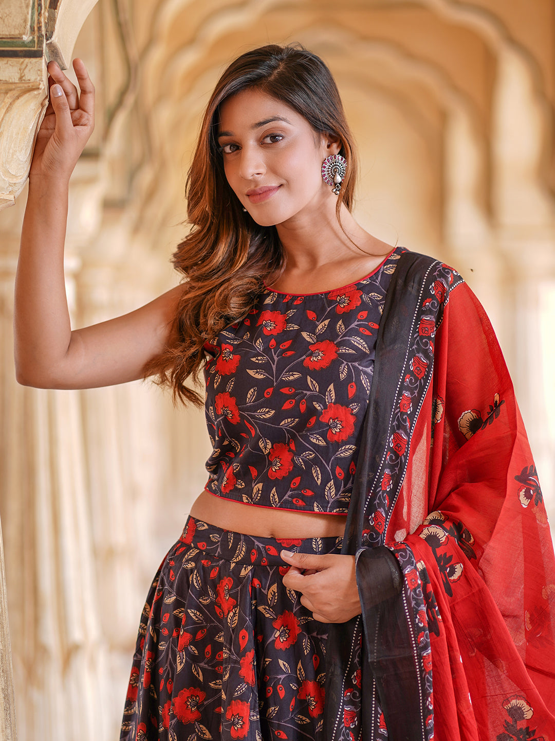 Women's Black Cotton Kurta