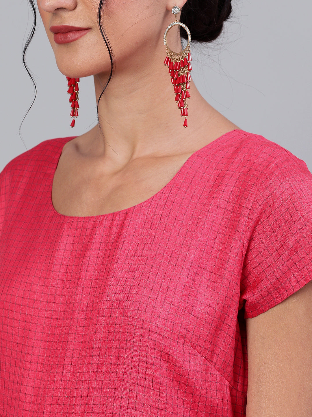 Women's Pink Flared Maxi Dress