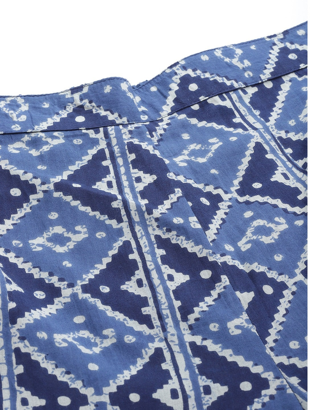 Women's Indigo Blue & White Printed Night Suit