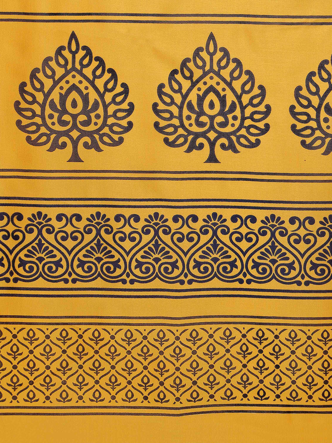 Women's Yellow Art Silk Printed Saree