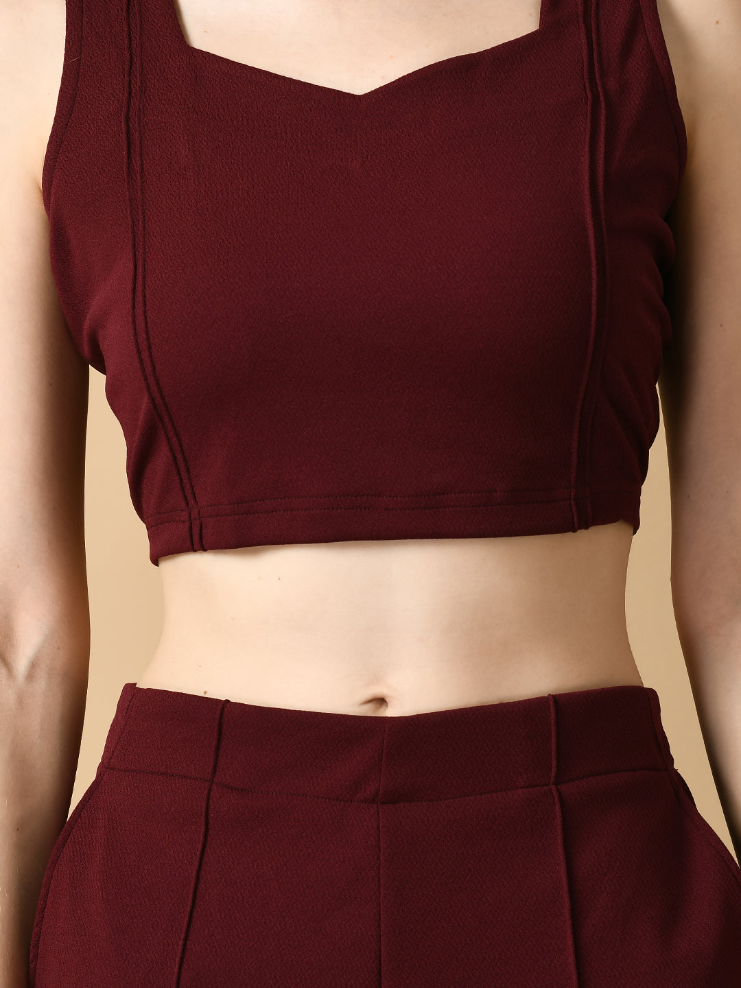 Women's Magenta Solid Party Top