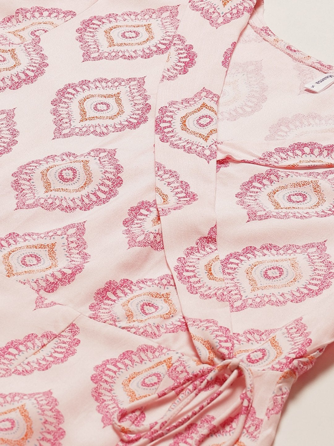 Women's Rayon Printed & Gota Work Angrakha Kurta