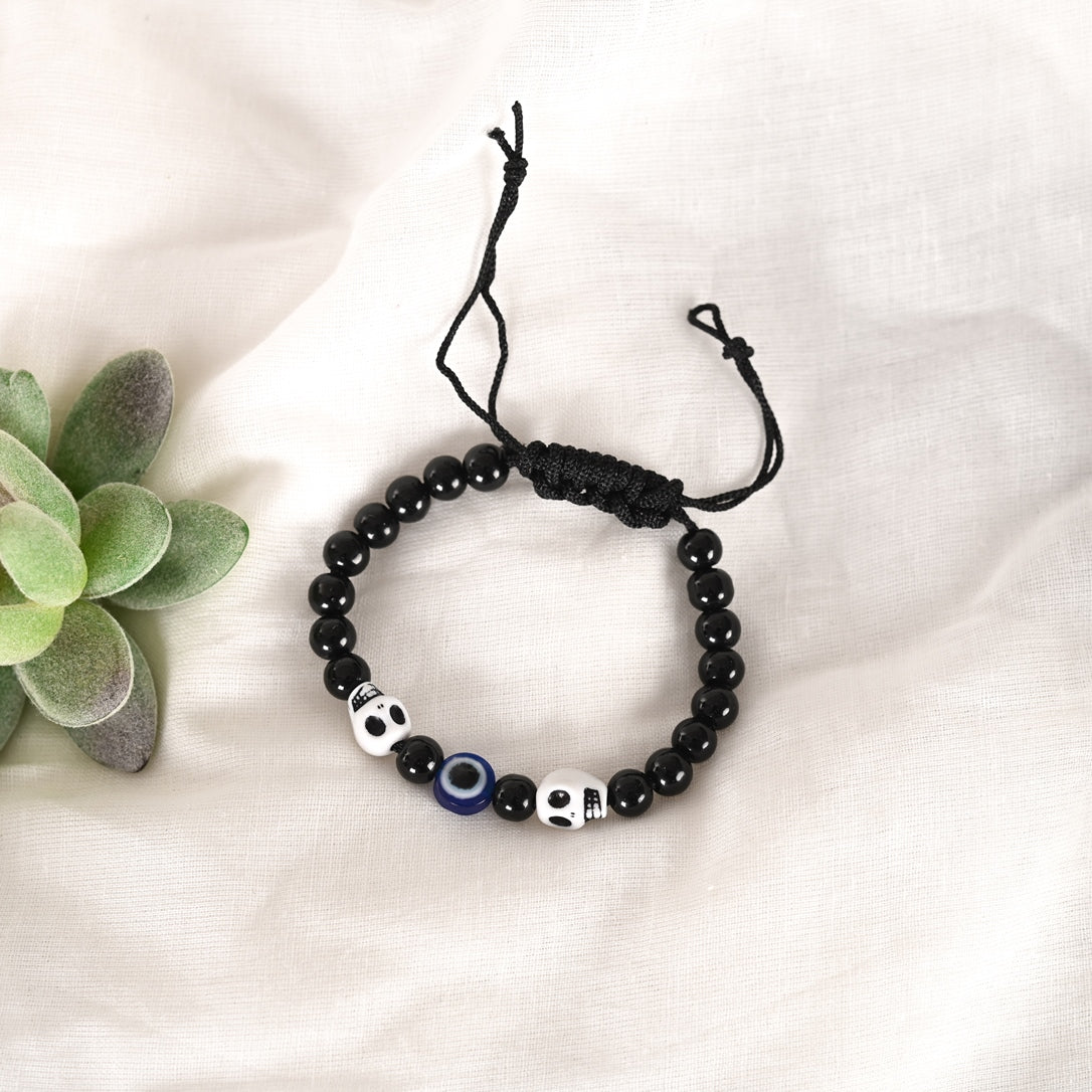 Black Evil Eye Rakhi With Roli Chawal