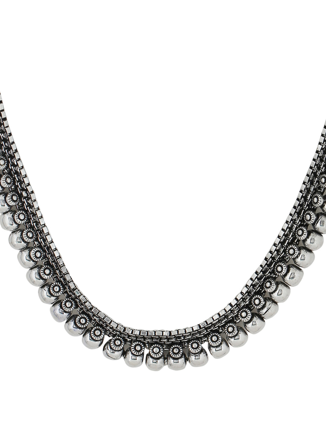 Women's Silver-Plated Oxidised Necklace