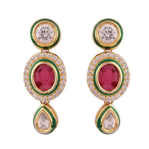 Women's 18k-gold-plated-beaded-ruby-jewellery-set-glided-kundans p0005w-1
