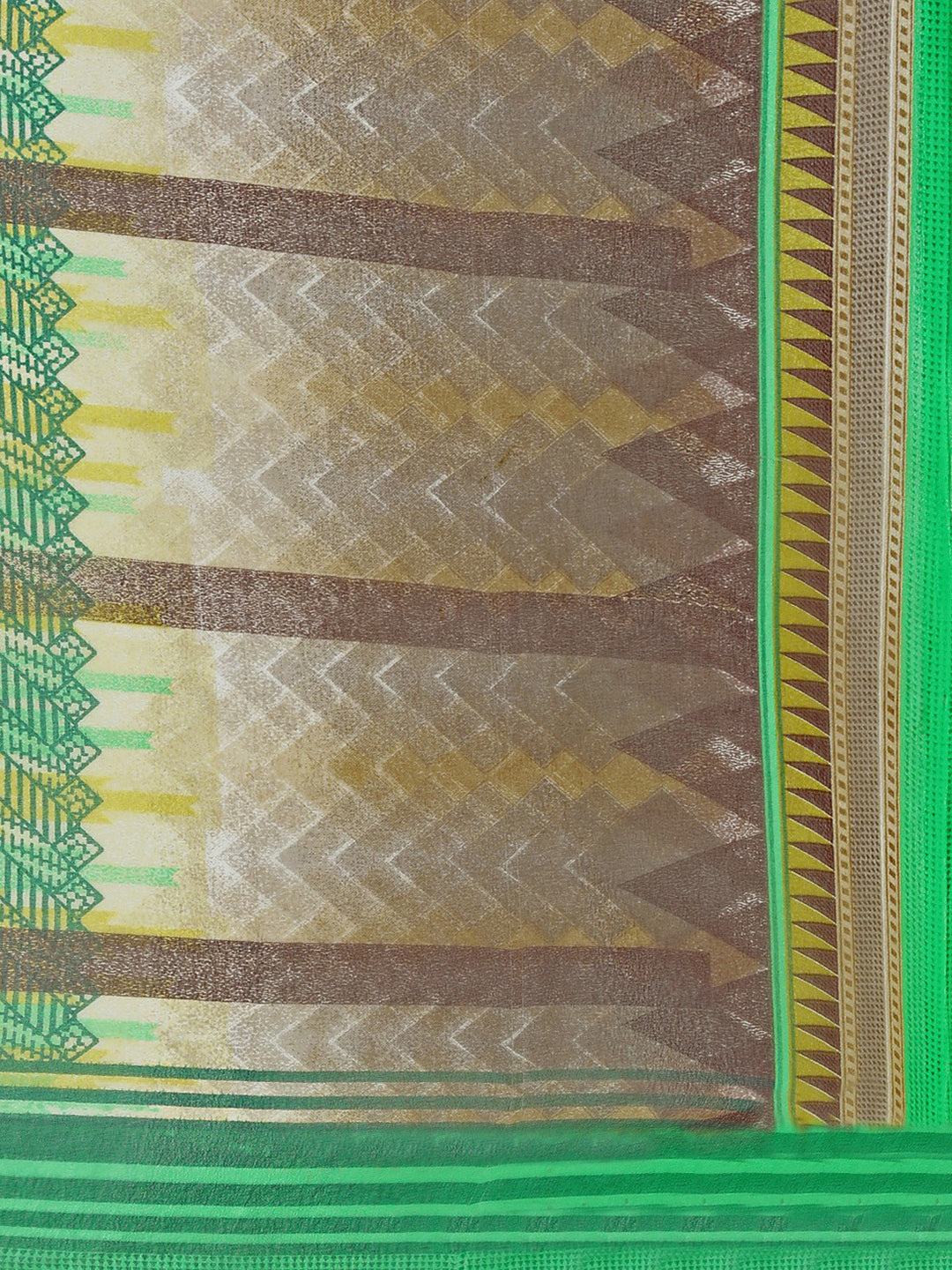 Women's Green Cotton Blend Printed Saree