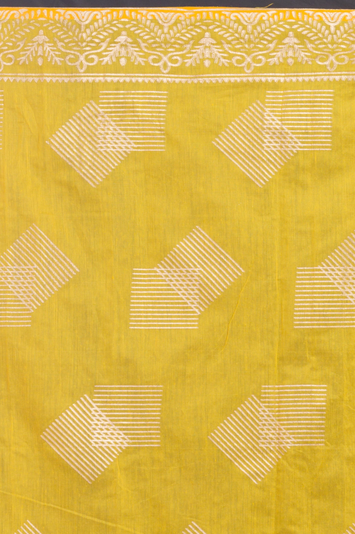 Women's Yellow Hand Woven Cotton Silk Printed Saree