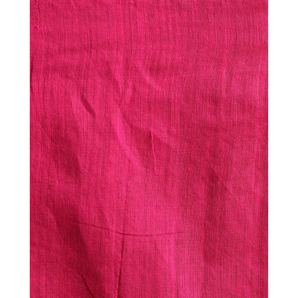 Women's Red Cotton Blend Handloom Saree