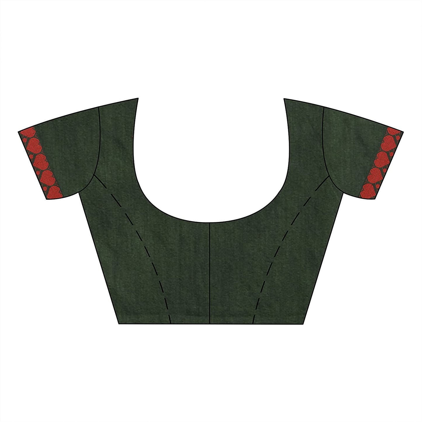 Women's Handspun Cotton Dark Green Handloom Tangail Saree