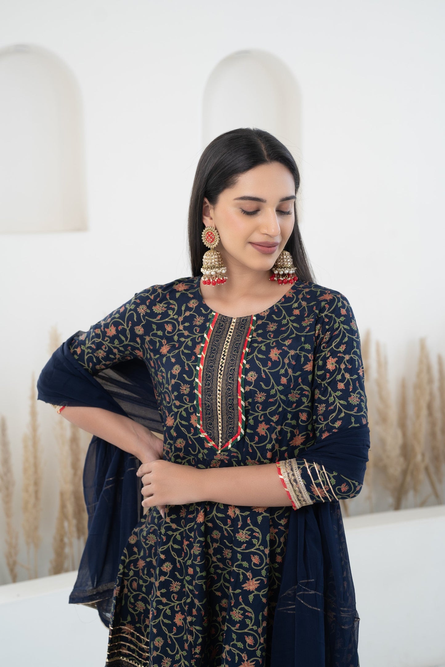 Navy Blue Sharara set for women by Myshka