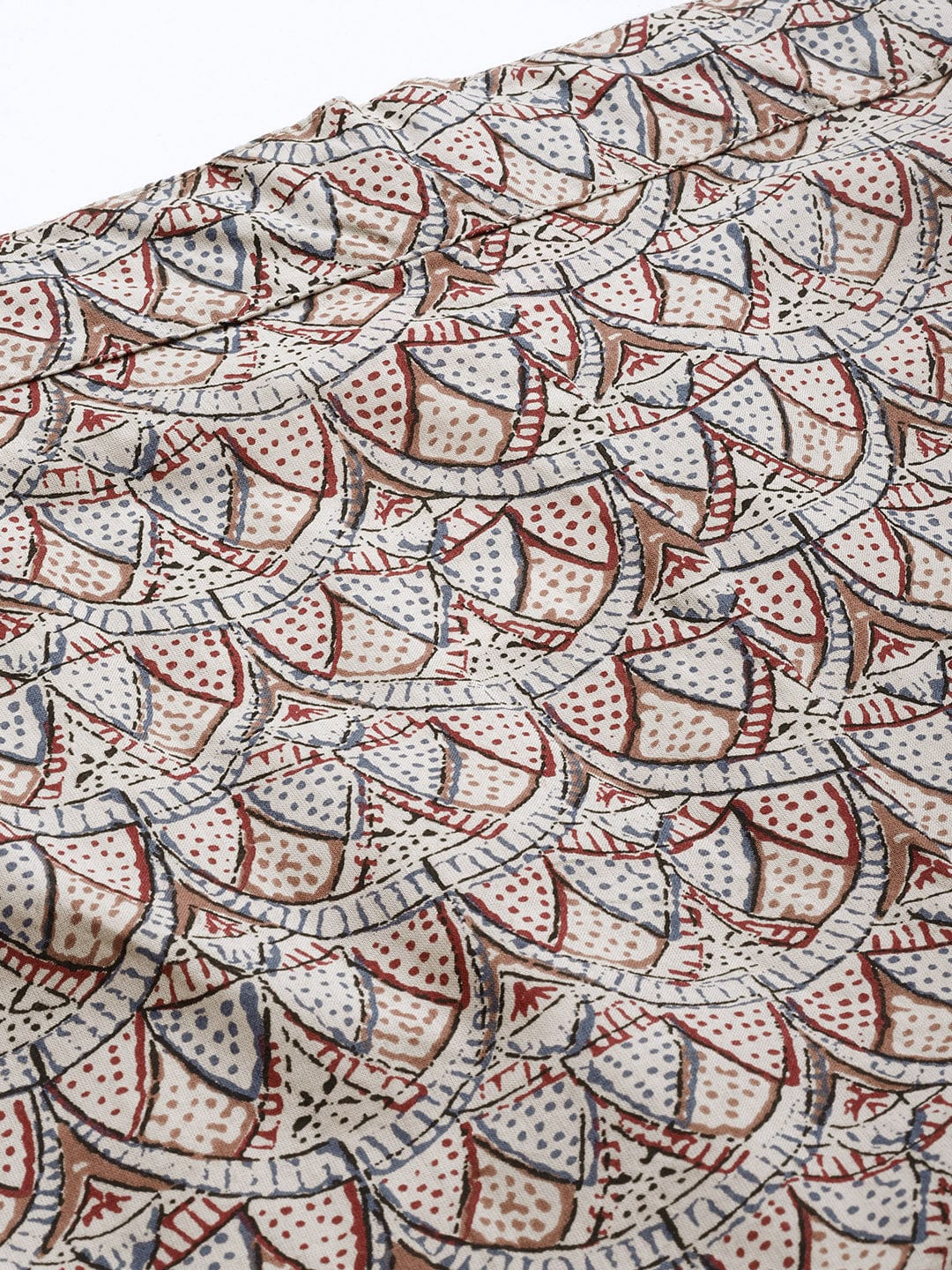 Women's Beige & Blue Printed Flared Palazzos