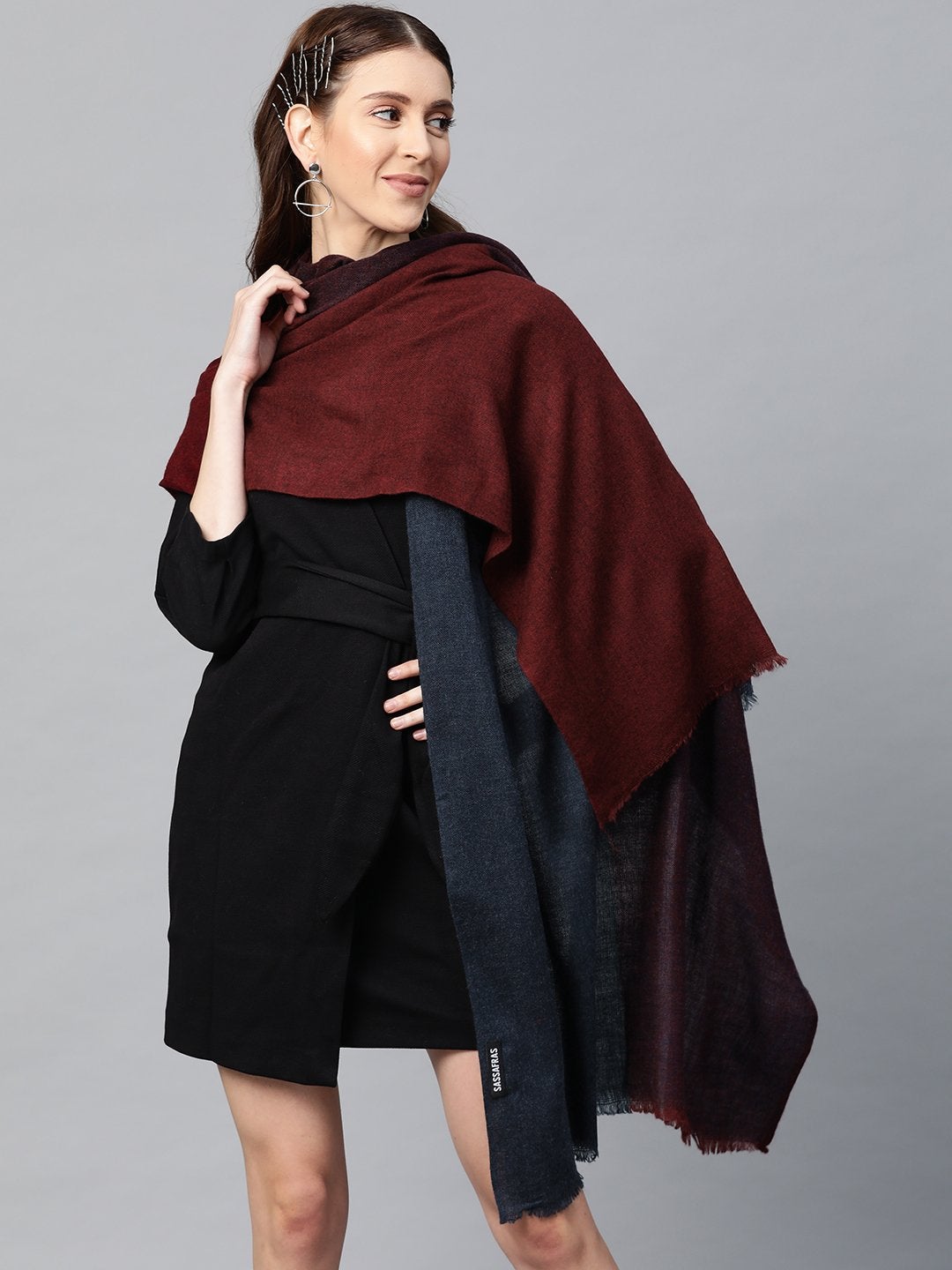 Women's Multicolour Color Block Acrylic Wool Stole