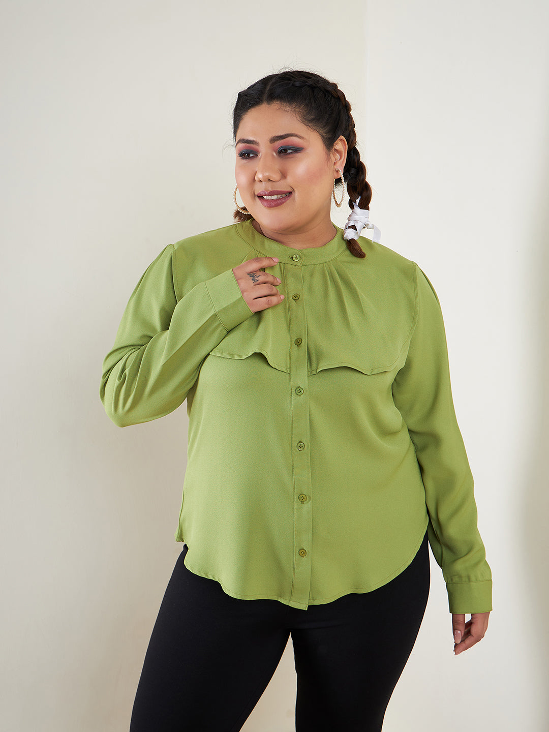 Women's Green Layered Shirt