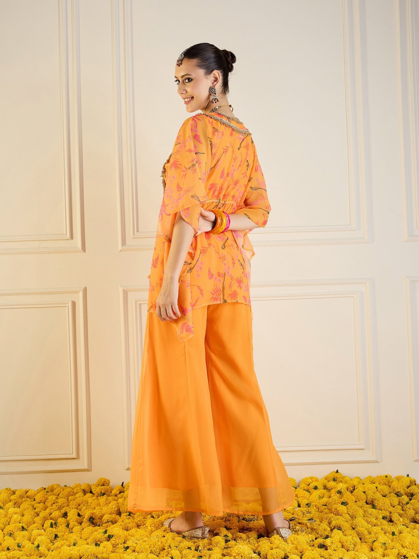 Women's Yellow Printed Co-Ord Set