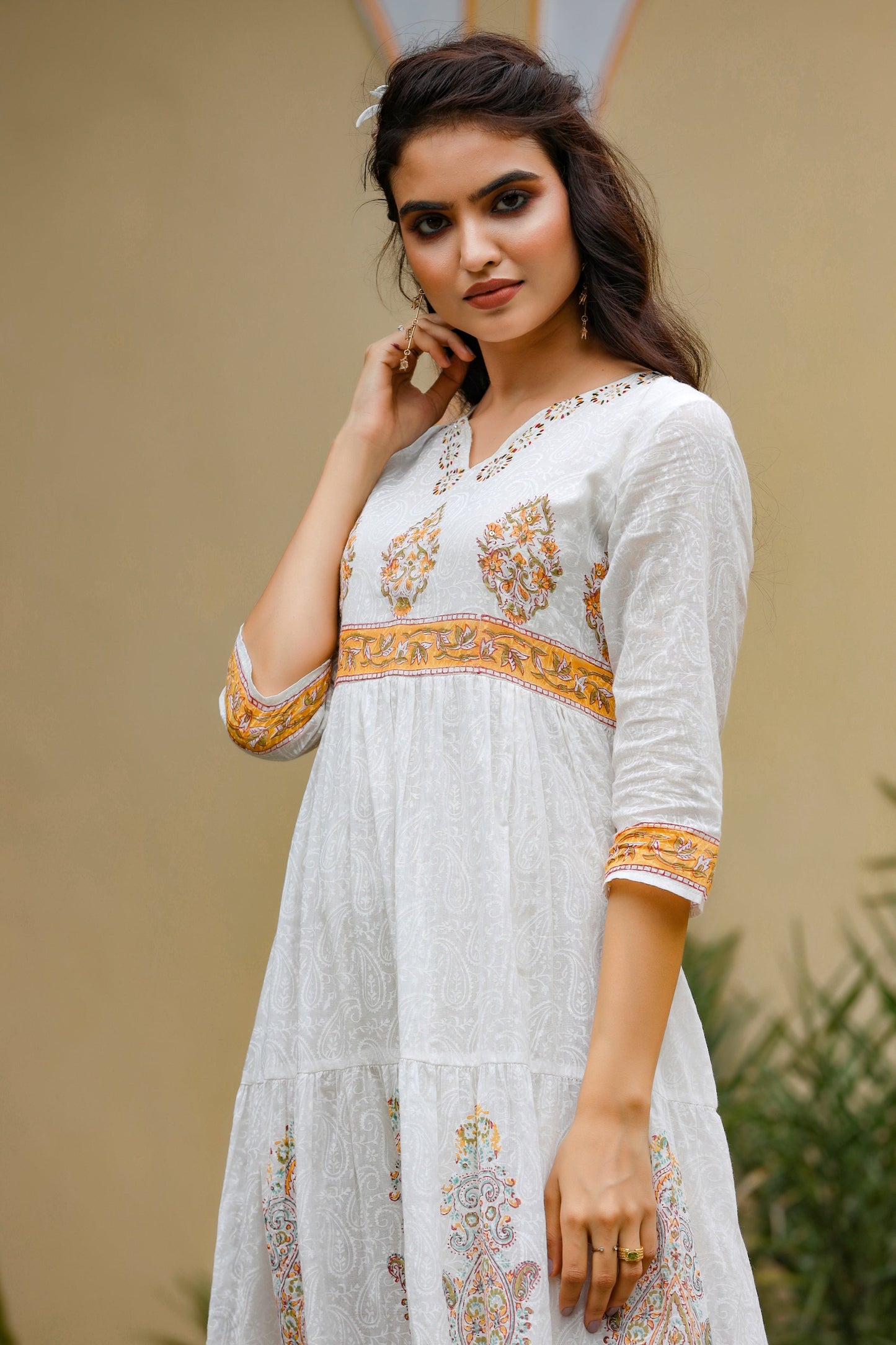 Women's White Tired Dress
