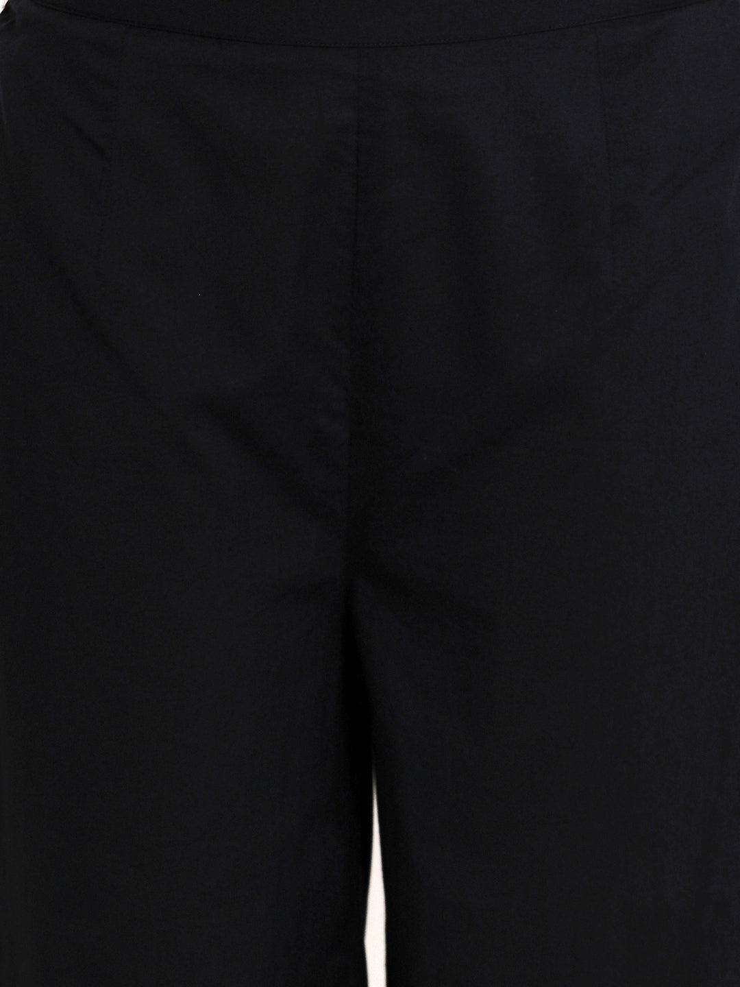 Women's Black Embroidered Kurta With Palazzos