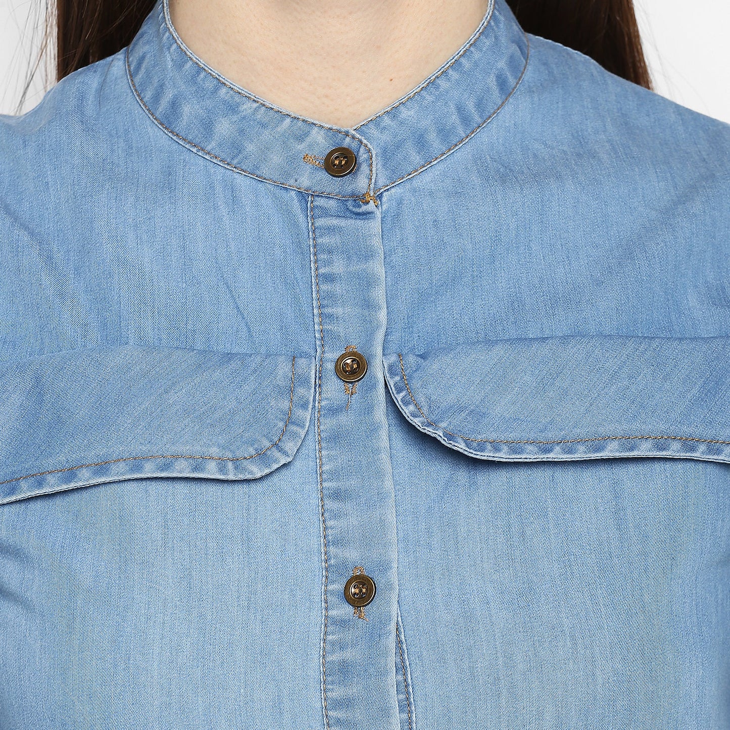 Women's Denim Cold Shoulder Dress