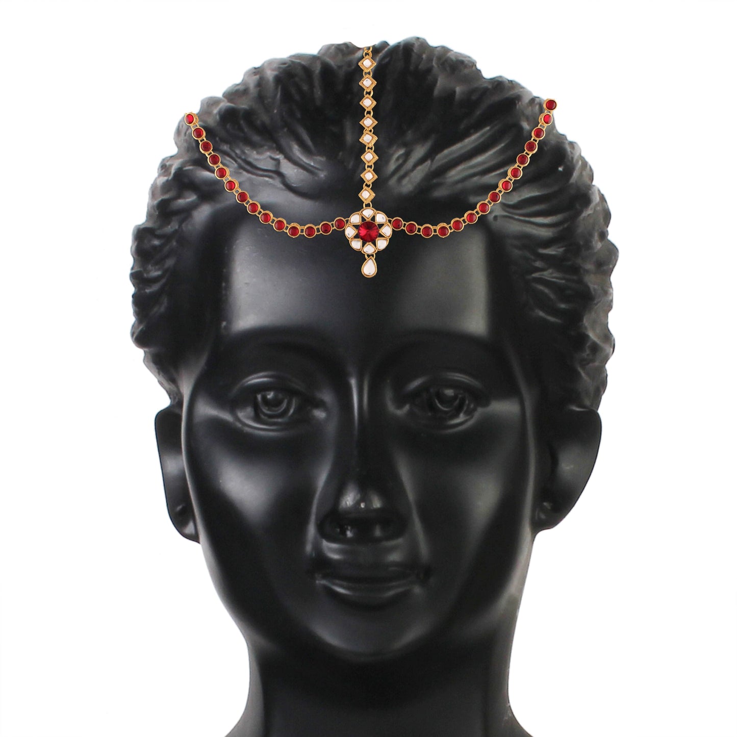 Women's 18K Gold Plated Kundan Studded Bridal Matha Patti