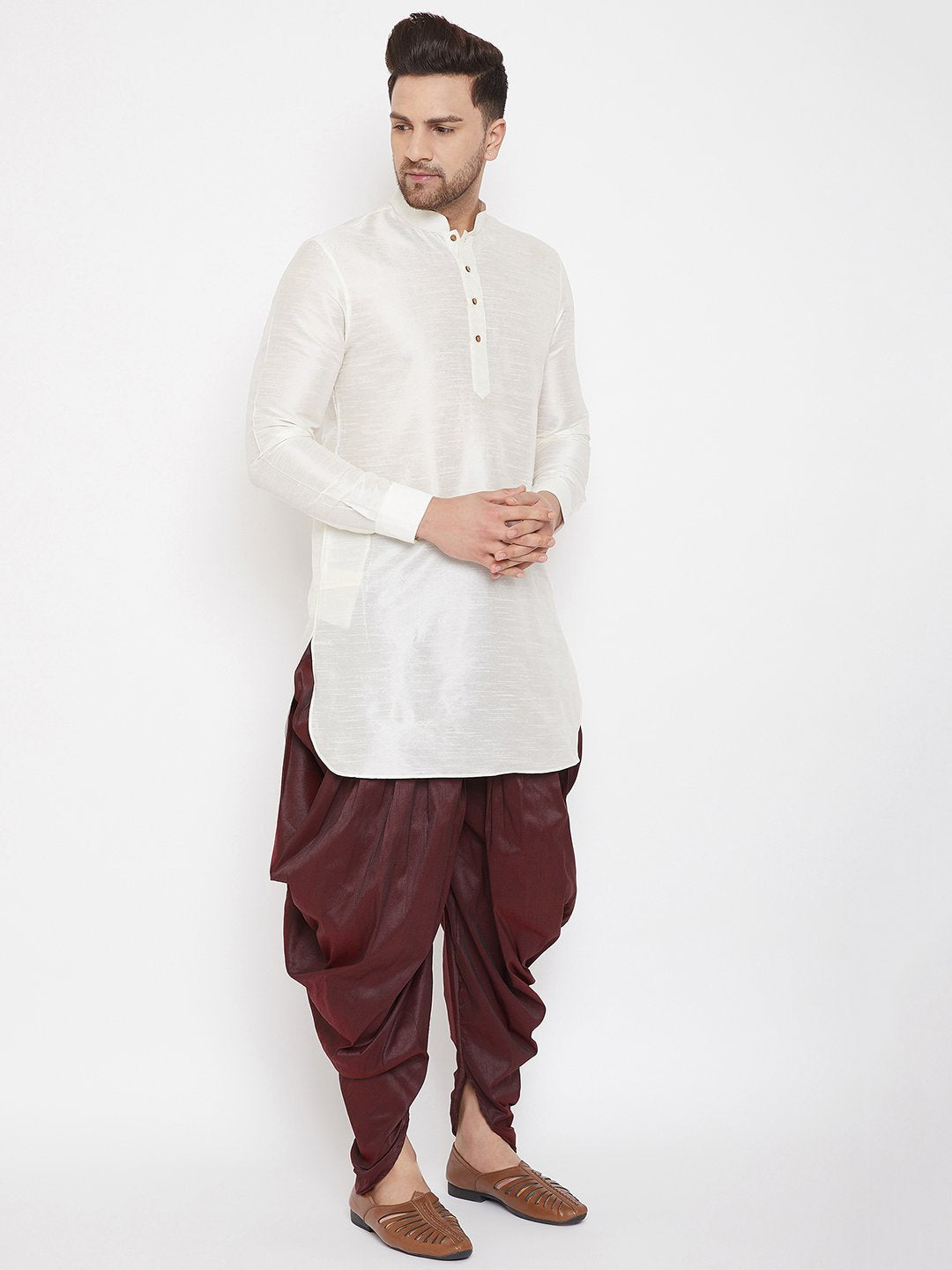 Men's Wine Cowl Dhoti