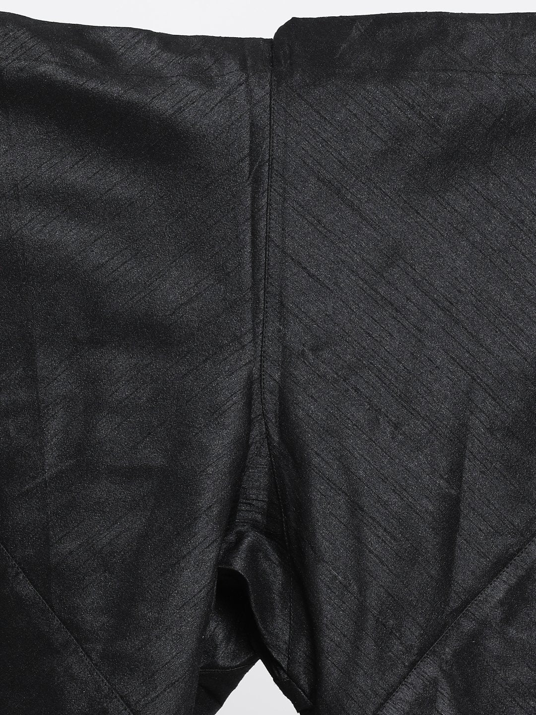Men's Black Cotton Silk Blend Kurta, Ethnic Jacket and Pyjama Set